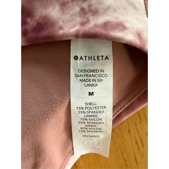 Athleta Conscious Crop Printed Sports Bra Just Dance Ballerina Gown Pink SZ M - Picture 9 of 10